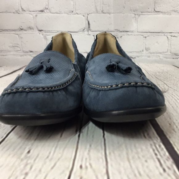 SAS "HOPE" Blue Suede Moccasin Tassel Loafers NEW Sz 9.5 - Picture 2 of 12